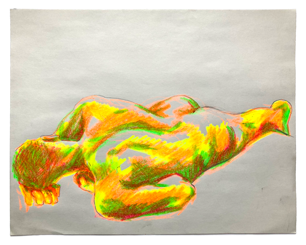 reclining prone male figure drawing