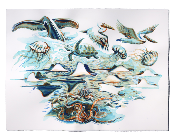 Florida Fever, watercolor on paper