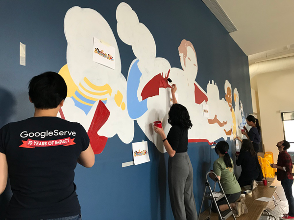 Public Mural in a public elementary school in San Francisco, California